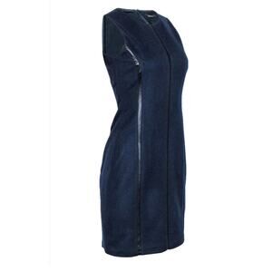 J. McLaughlin Navy Black‎ Office Career Wool Cashmere Sleeveless Shift Dress 14